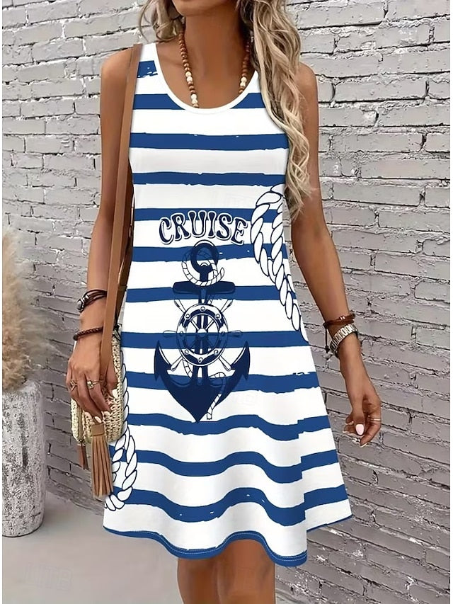 Women's Knee Length Dress Sundress A Line Dress Off The