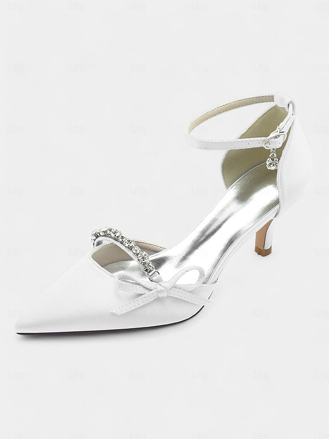 Wedding Heel Shoes Women Kitten – for Elegant Pointed-Toe