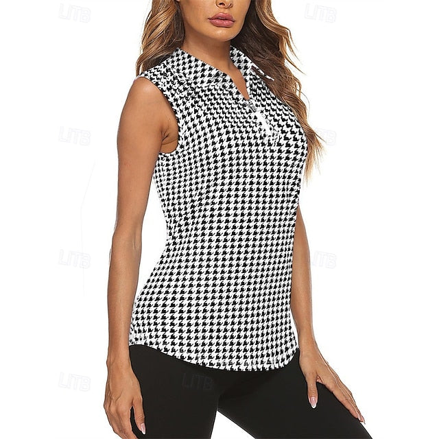 Women's Polo / Golf Tennis Check Shirt Plaid Sport