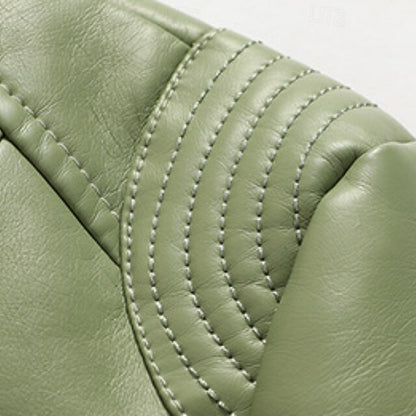 Comfortable Zipper Faux Women's Leather Jacket Pocket