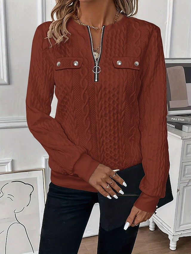 Women's Sweatshirt Solid Color Elegant Daily Casual Long