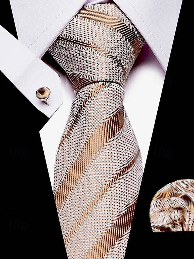 Silk Set Tie – and Men's Checkered Pocket Purple Square