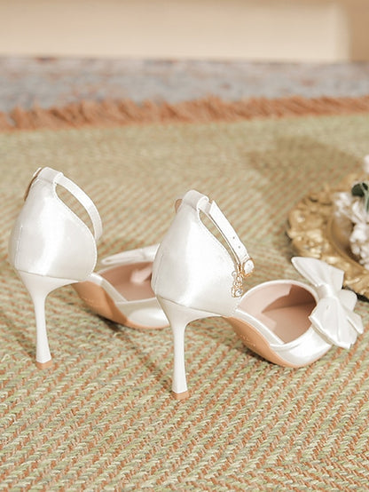 Ankle Strap Women's Champagne Pumps Classy – Bow Pointed