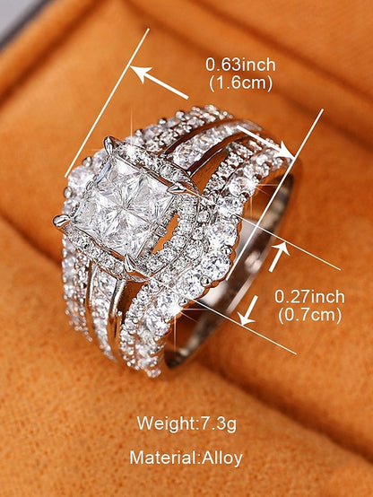 Cubic with Ring Zirconia Wedding Set Luxury