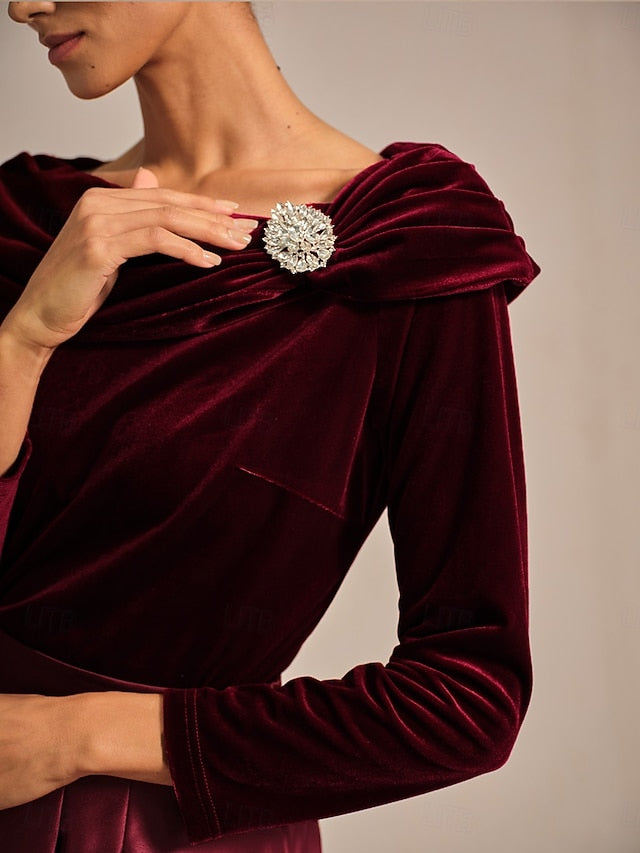 Christmas Women's Dressy Tops Velvet Elegant Long Sleeve