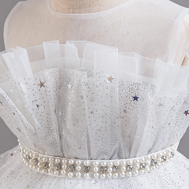 Kids Sequin Girl Party Flower Sleeveless Dress Girls'