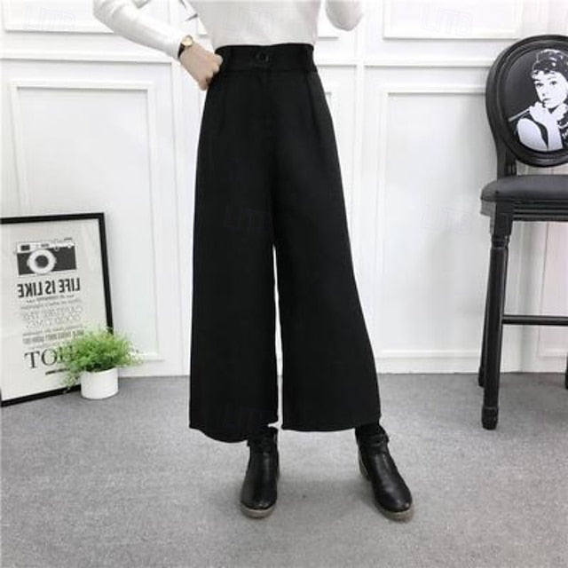 Women's Wide Leg Chinos Straight Vacation Vintage