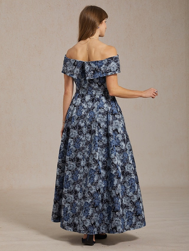 Women's Maxi Dress Fit And Flare Dress Off The Shoulder
