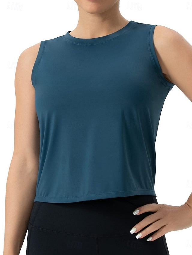 Women's Blouse Plain Active Vintage Sleeveless Crew Neck