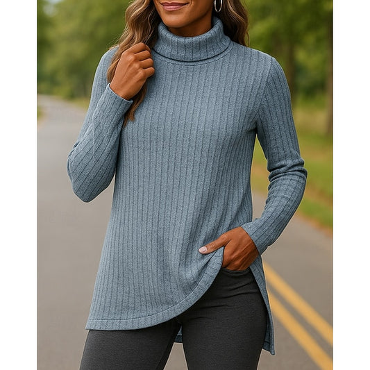 Women's Pullover Sweater Turtleneck Sweater Long Sleeve Top