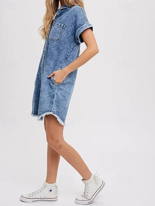 Women's Mini Dress Denim Dress Casual Dress Summer Dress