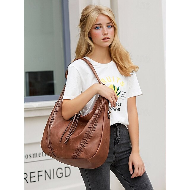 Set Women's Leather Bag Hobo with Matching Wallet Faux