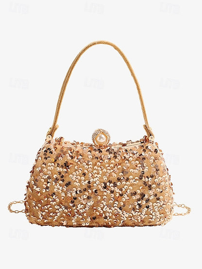 Pearl Black Clutch Sequin – with Accent Women's Evening