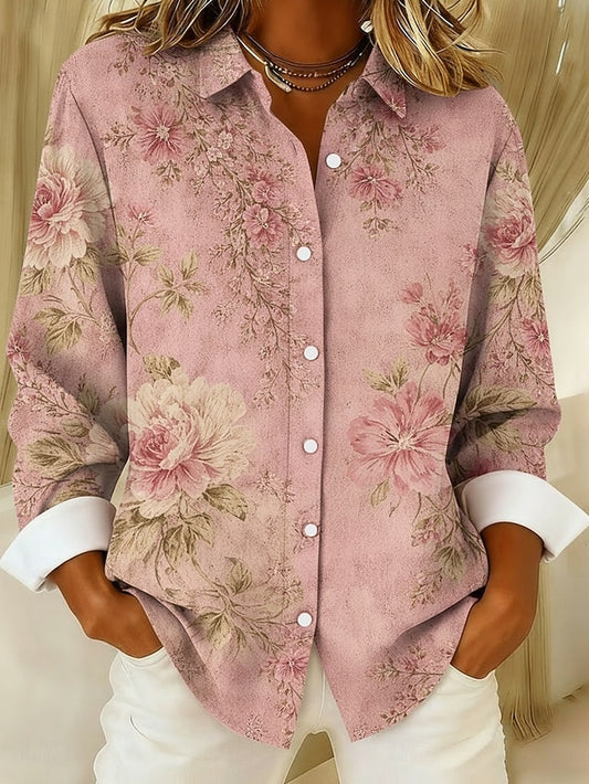 Women's Shirt Floral Bohemia Vintage Casual Long Sleeve