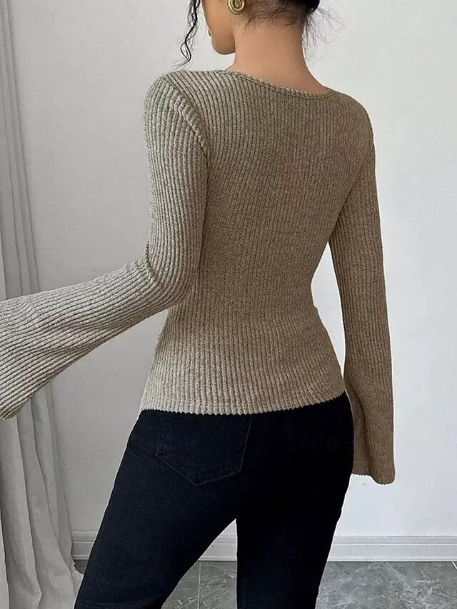 Women's Blouse Ruched Solid Color Elegant Stylish Basic