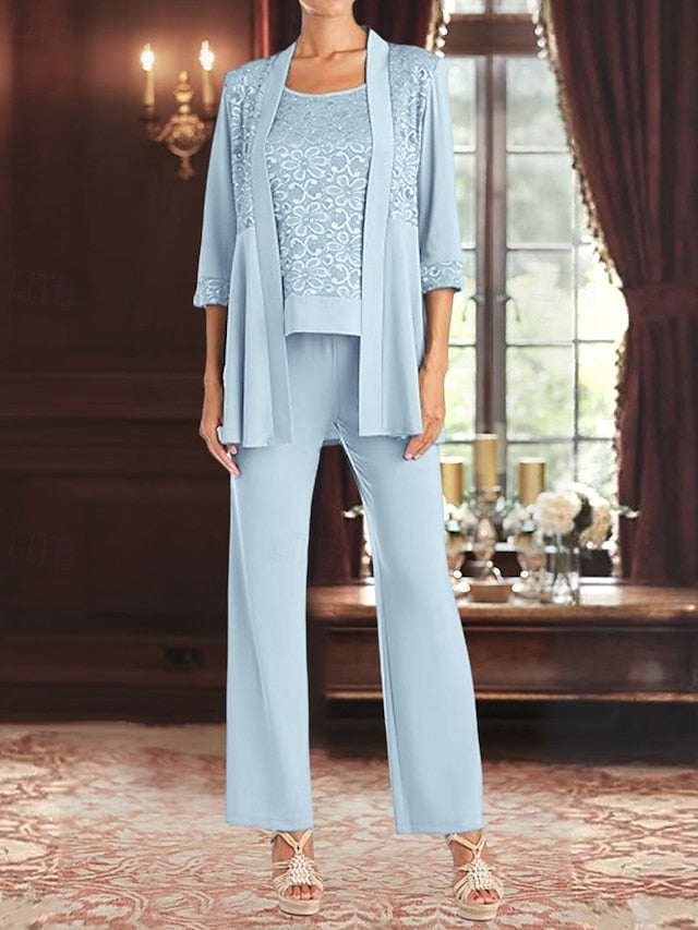 Elegant Piece the Mother Dress Bride of Pantsuit 3
