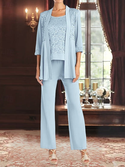 Elegant Piece the Mother Dress Bride of Pantsuit 3