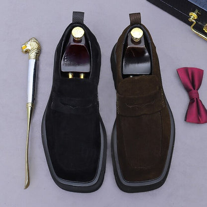 Loafers Leather Men's Suede Business Cowhide -Classic