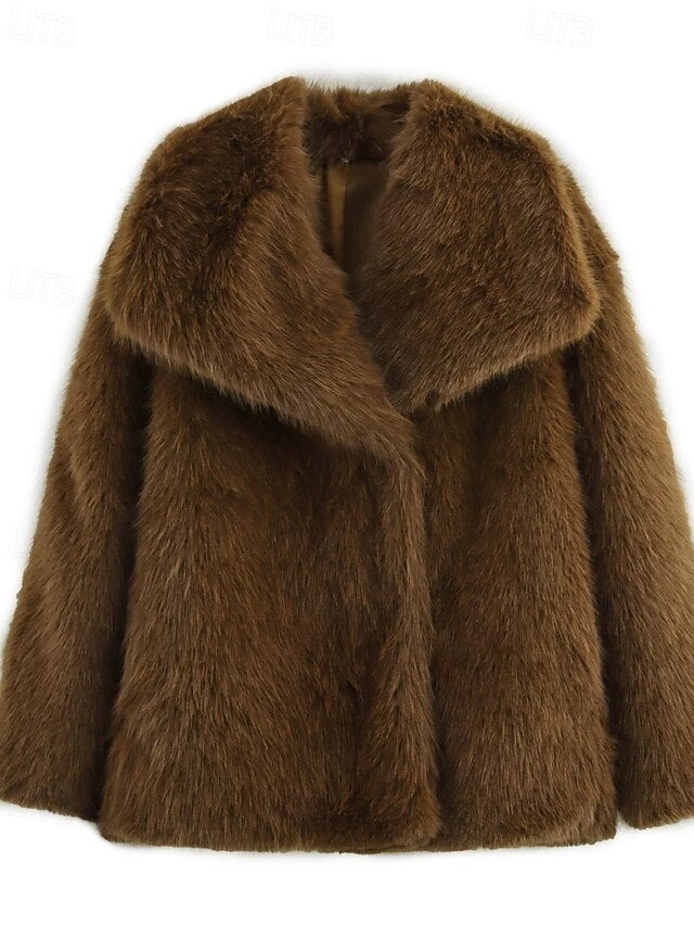 Fur Furs Comfortable Faux Coat Warm Leathers Women's