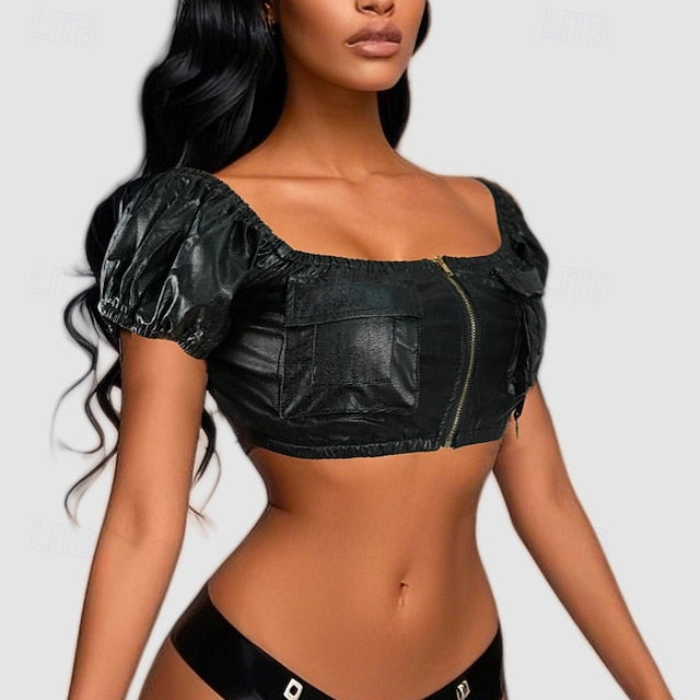 Sexy Punk & Gothic Crop Top Bustier Fancy Dress Women's