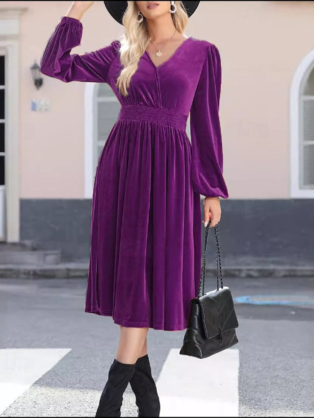 Women's Midi Dress Ruched Dress Modern Daily Outdoor Going