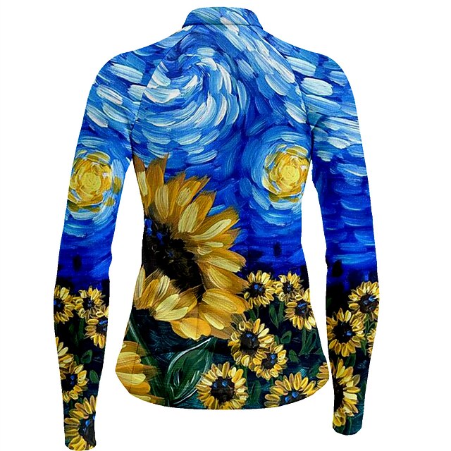 Women's Cycling Jersey Floral Botanical Long Sleeve Bike