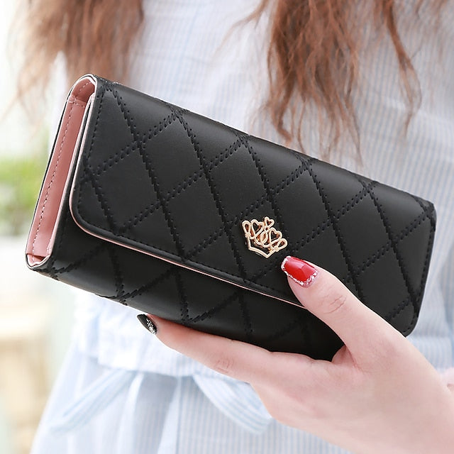 Gold Crown - Wallet Pink Emblem Women's with Quilted