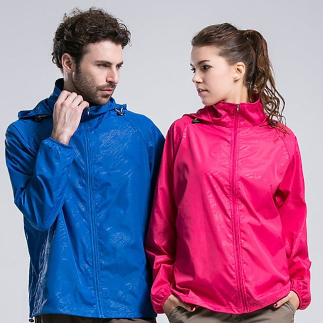 Women's Men's Waterproof Hiking Raincoat UPF 50+ UV