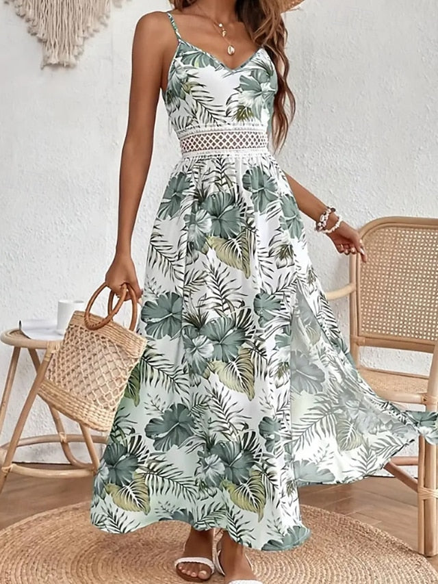 Women's Midi Dress Floral Dress Summer Dress Slip Dress