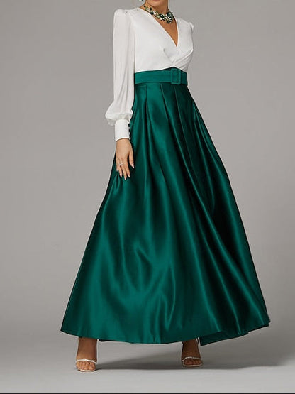 A-Line Dress Floor High Guest Gown Formal Evening Split Wedding