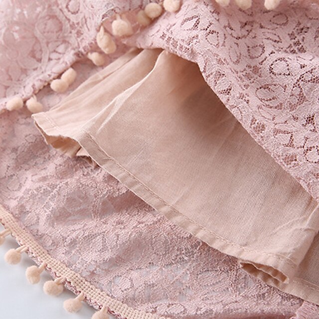 Solid Color Sleeve Girls' Short Party Dress Kids