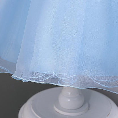 Girls' Floral Dress Wedding Sequin Sleeveless Kids Party