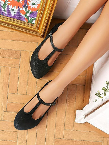 Women's Heel Lace T-Strap Ivory Mid Pumps-1920s Vintage