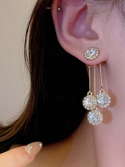 Sparkling Women for Dangle Earrings Elegant Crystal –