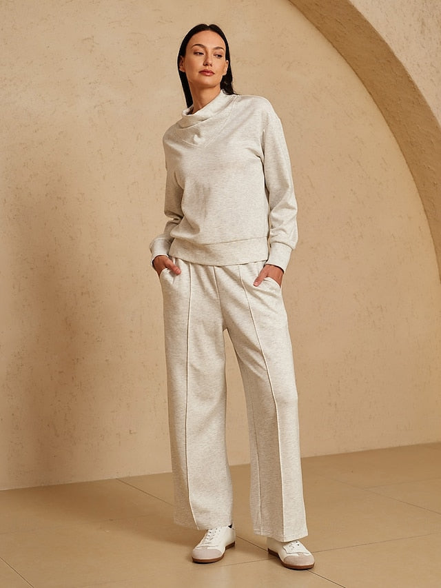 Women's Golf Pullover Sweatshirt Ivory Long Sleeve Sun