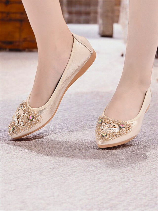 with Foldable Women's Black Ballet Flats Rhinestone