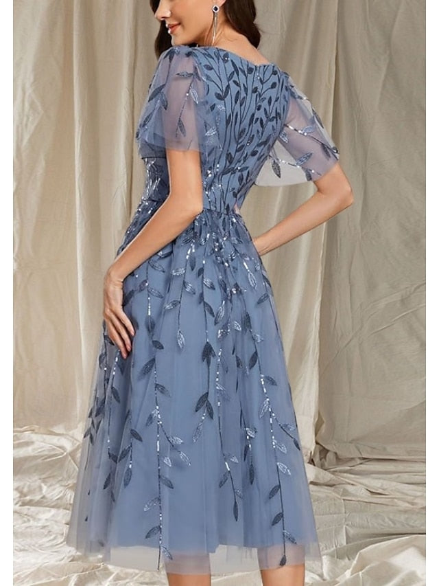 of Neck Bride Elegant V Wedding Guest Dress A-Line Mother the