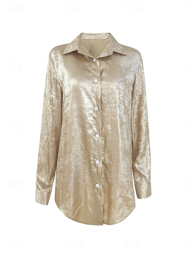 Women's Shirt Casual Shirt Blouse Buttons Plain Stylish