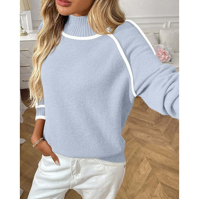 Women's Casual Tops Pullover Sweater Long Sleeve Top