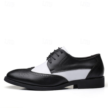 Shoes with Brogue and Men's White Black Oxford
