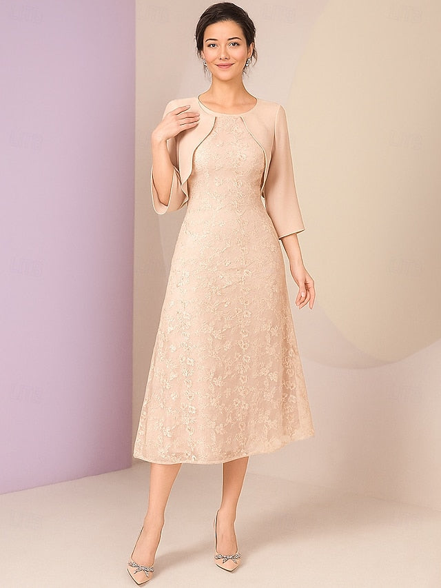 A-Line Ankle Length Party Dress Cocktail Dress Wedding Guest