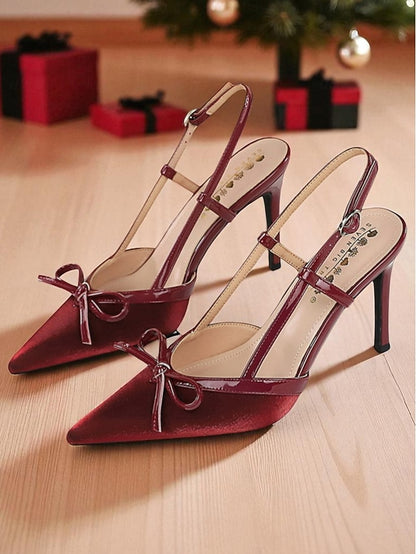 - Slingback Women's and Red Stiletto Green Heels Pointed