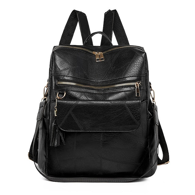 and Vintage Backpack Leather Tassel Purse with Women's Faux