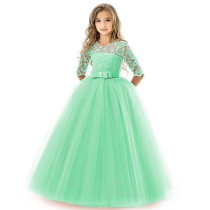 Girls' Sleeve Wedding Girl Dress Flower Half Kids