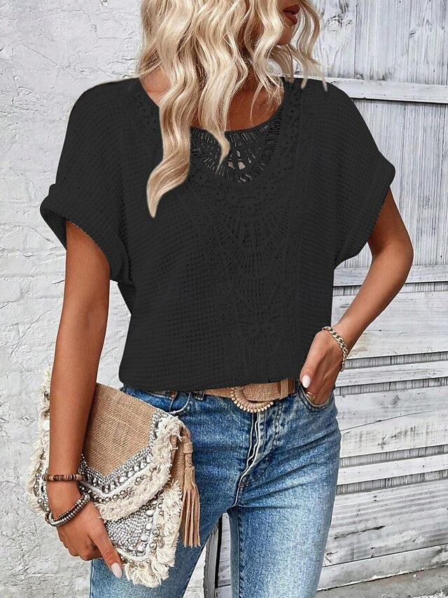 Women's Shirt Blouse Lace Tops Lace Plain Stylish Classic