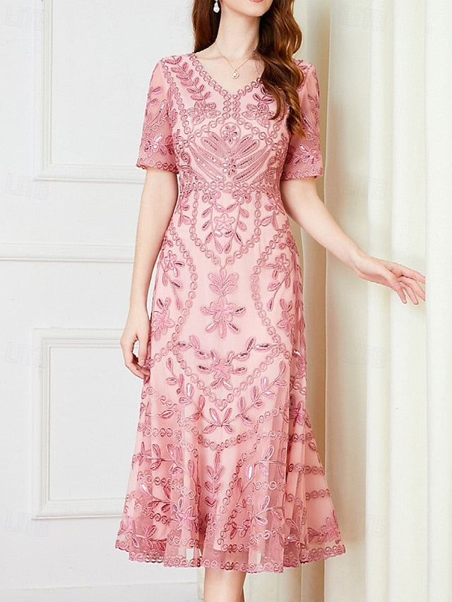 Mother Bride Elegant the Dress V A-Line Vintage of Party