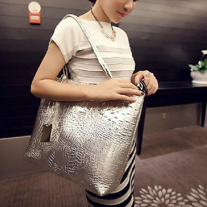 Shoulder Leather Tote Women's Nylon PU Bag Outdoor