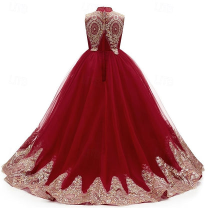 Dress Gown Kid's Formal Girl Flower Evening Girls'