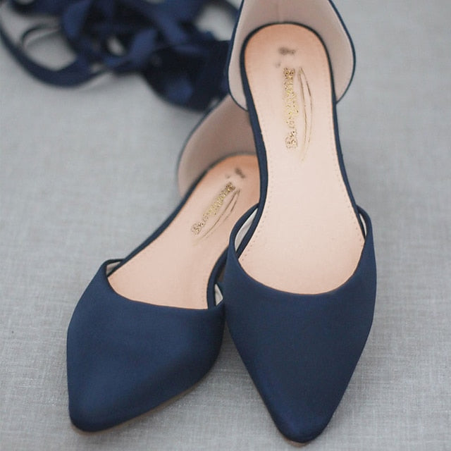 Ballet Tie Flats Satin Comfortable Women's Ribbon –