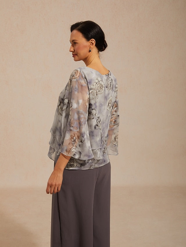 Women's Blouse Chiffon Tops Lace Tops Lace up Layered